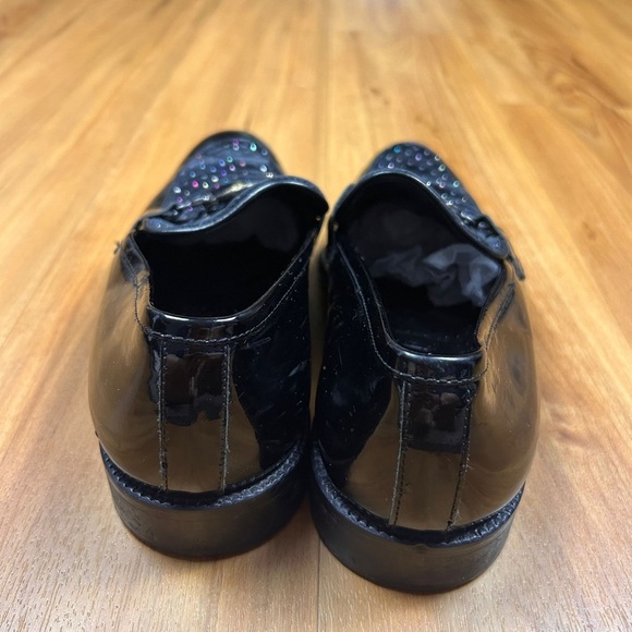 Vero Cuoio Made in Italy Men’s Shoes Glossy Black with Gold Emblem Size 40 - Picture 2 of 8